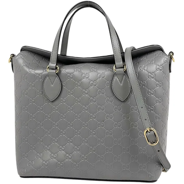 Gucci Handbag Guccissima 2-Way Leather Gray in Grey Leather from The Reluxe