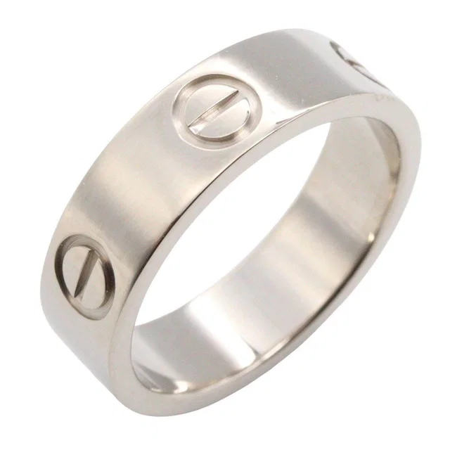 Cartier Love Au750 White Gold Ring Size 52 in White from LuxUness