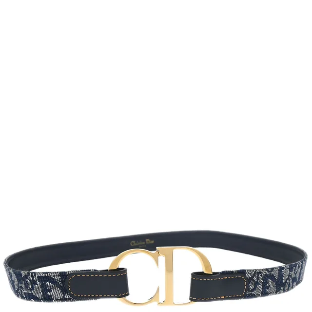 Dior Trotter Belt Navy #85 Small Good in Navy Canvas from AMORE Vintage Tokyo