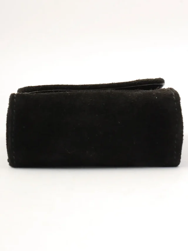 Chanel Suede CC Mark Stitch Chain Shoulder Bag Mini Black circa 2001 in Black Suede from VINTAGE QOO TOKYO, photo 11 of 13