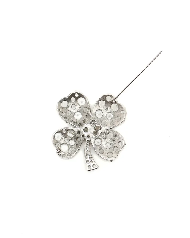 Chanel Coco Mark Clover Rhinestone Brooch from A Retro Tale, photo 2 of 4