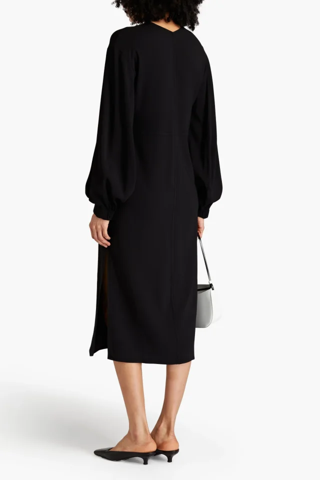 Another Tomorrow Crepe Midi Dress in Black, photo 3 of 4 from THE OUTNET