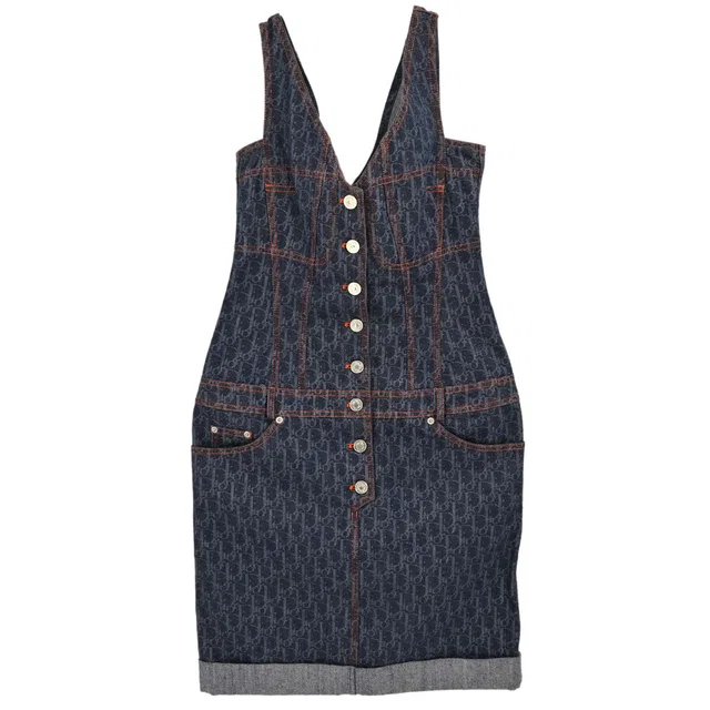 Dior 2006 Sleeveless Denim Dress Trotter Indigo #38 in Denim from AMORE Vintage Tokyo