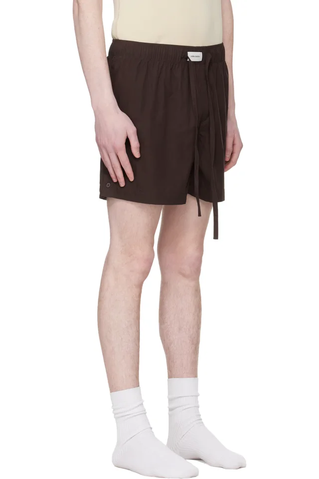Entire Studios Brown Pajama Shorts, photo 2 of 3 from SSENSE