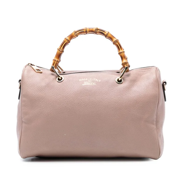 Pink Gucci Medium Calfskin Bamboo Shopper Boston Bag Satchel in Pink Calfskin from Designer Revival, photo 1 of 1
