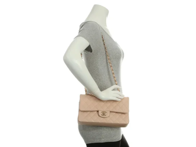 Chanel Medium/Large Beige Quilted Caviar Classic Double Flap in Beige Caviar leather from Ann's Fabulous Finds, photo 10 of 10