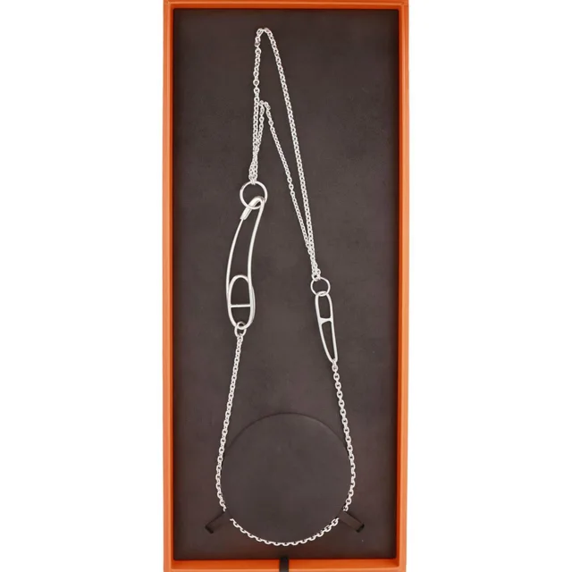 Hermès Chaine D'Ancre Punk Metal Necklace Silver in Silver from Dallas Designer Handbags