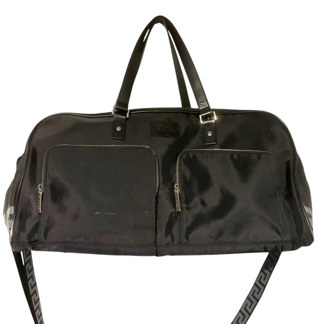 Versace Parfums Duffle Bag Black Greca Design Overnight Weekender Travel Bag in black from Poshmark