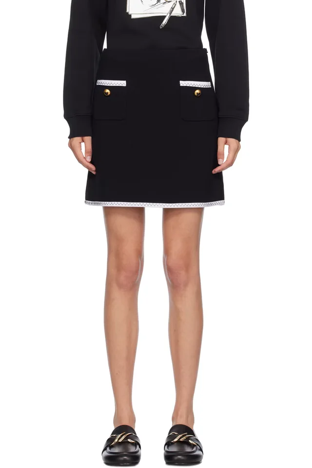 Moschino Black Gold Heart Buttons Miniskirt, image 1 of 1 from SSENSE