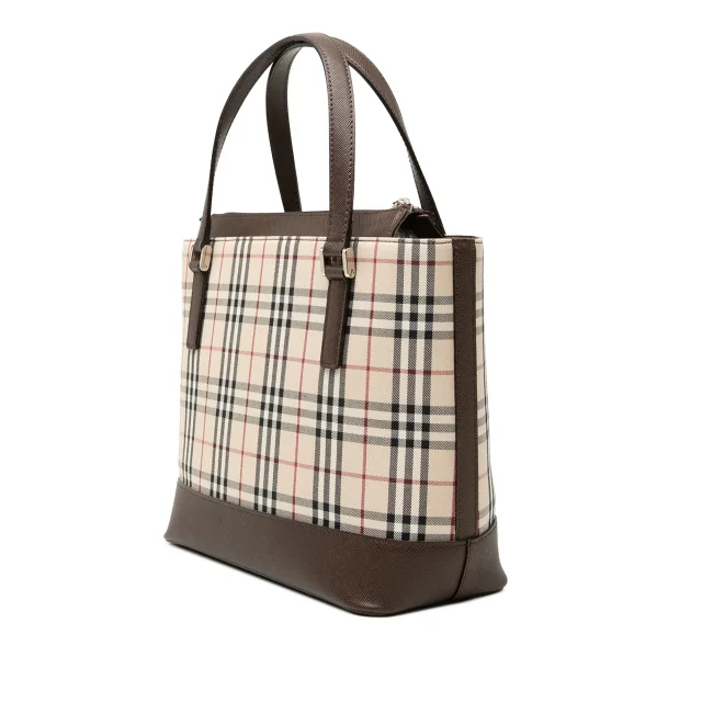 Beige Burberry House Check Canvas Handbag in Beige Canvas from Designer Revival, photo 2 of 6