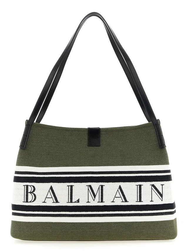 Balmain Release Shoulder Bag — Green in Green Calfskin from HEWI
