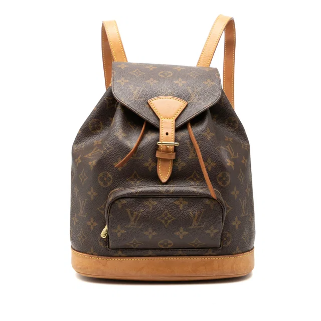 Brown Louis Vuitton Monogram Montsouris MM Backpack in Brown Coated canvas from Designer Revival