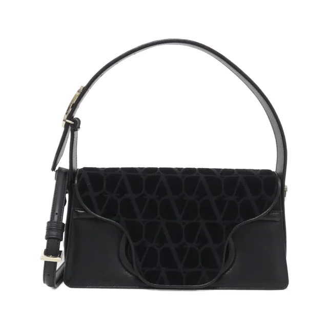Valentino Garavani 2W2B0L25JSQ Shoulder Bag in 0NO/BLACK (black) / GOLD (gold) metal fittings Canvas/Goat from KOMEHYO