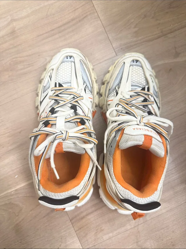 Balenciaga Layered Track Sneakers in orange Leather from Poshmark