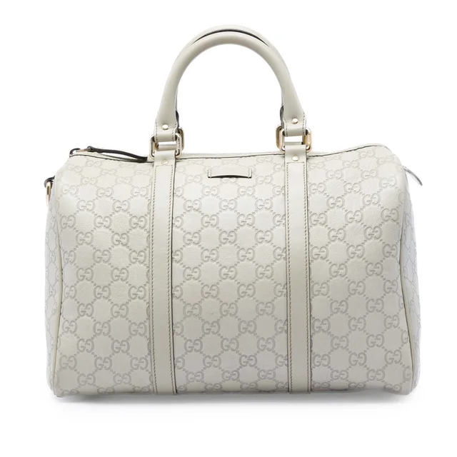 White Gucci Medium Guccissima Joy Boston Bag in White Leather from Designer Revival, photo 1 of 1
