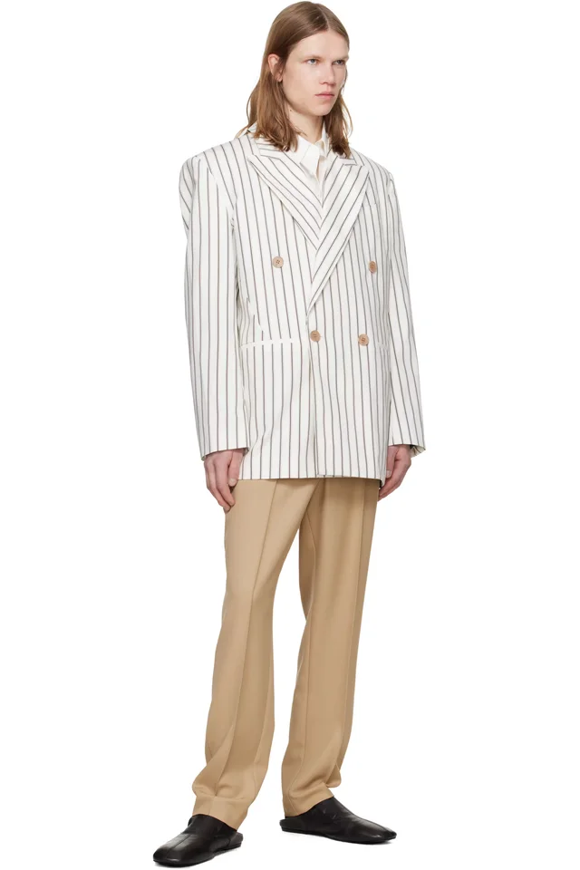LGN Louis Gabriel Nouchi Beige Wool Jogging Track Pants, photo 4 of 4 from SSENSE