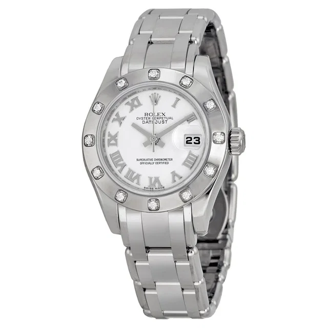 Rolex Lady-Datejust Automatic Chronometer Diamond White Dial Ladies Watch 80319 in gold|white from Jomashop.com