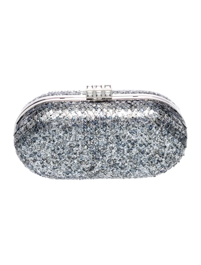 Judith Leiber Sequins Minaudière in gray Satin from The RealReal, photo 4 of 6