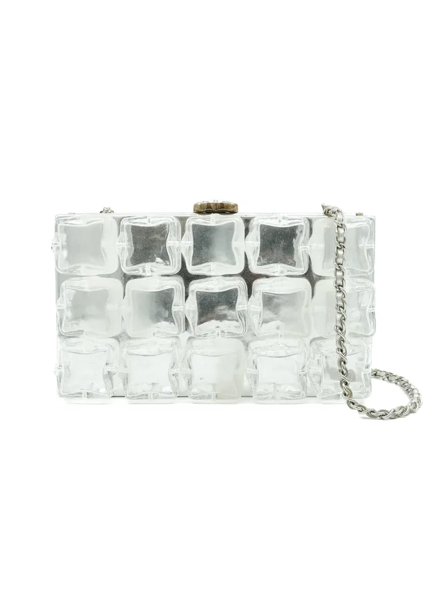 2010 Chanel Ice Cube Minaudiere in Woven leather from Arcade Vintage