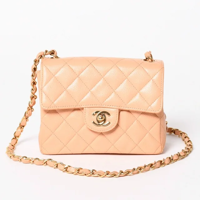 Chanel Mini Quilted 17 S Flap S Chain Shoulder Bag CC Logo Caviar Leather in Caviar leather from The Reluxe