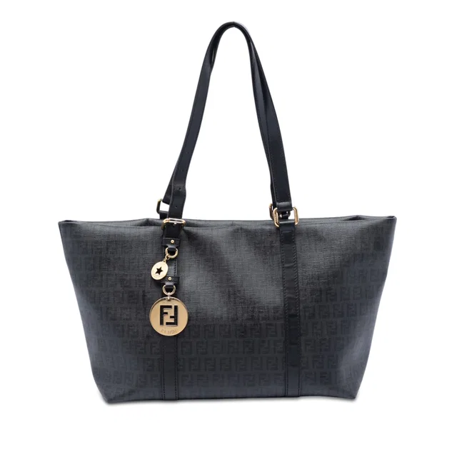 Gray Fendi Zucchino Coated Canvas Superstar Tote in Grey Coated canvas from Designer Revival