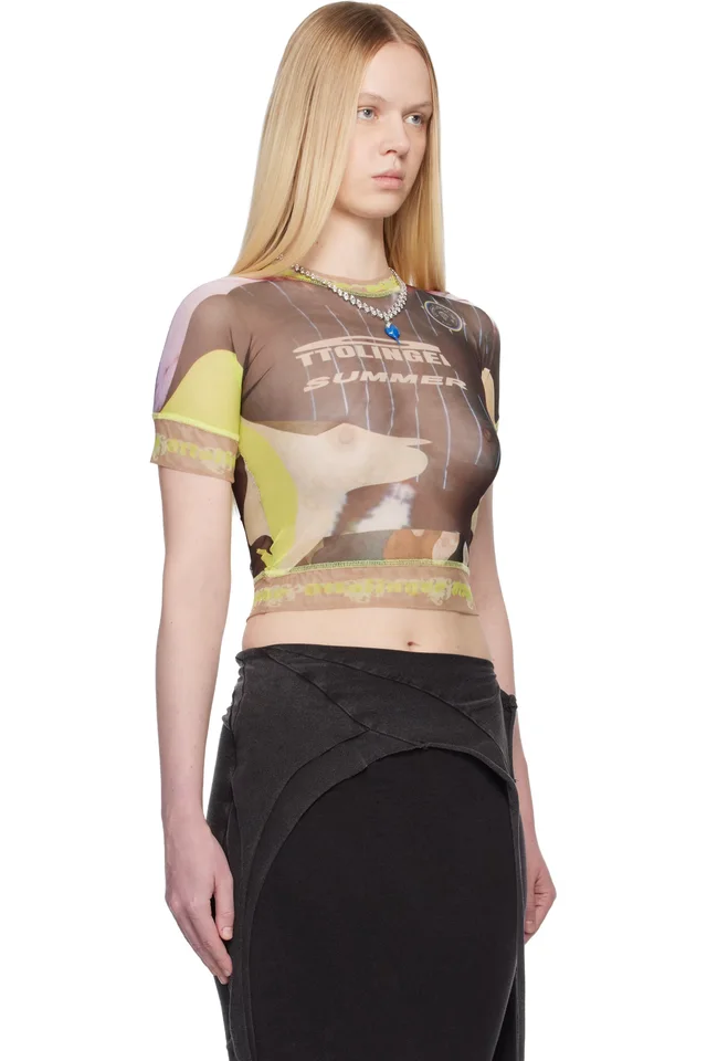 Ottolinger Multicolor Camo Mesh T-shirt, photo 2 of 4 from SSENSE