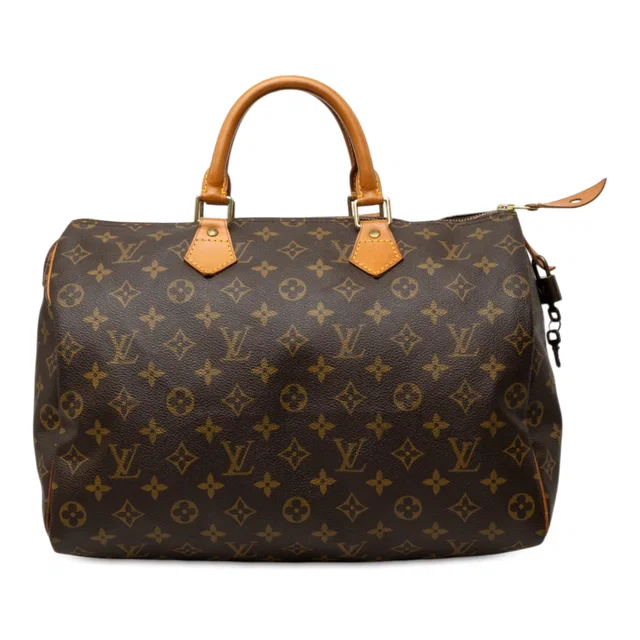 Brown Louis Vuitton Monogram Speedy 35 Boston Bag in Brown Coated canvas from Designer Revival