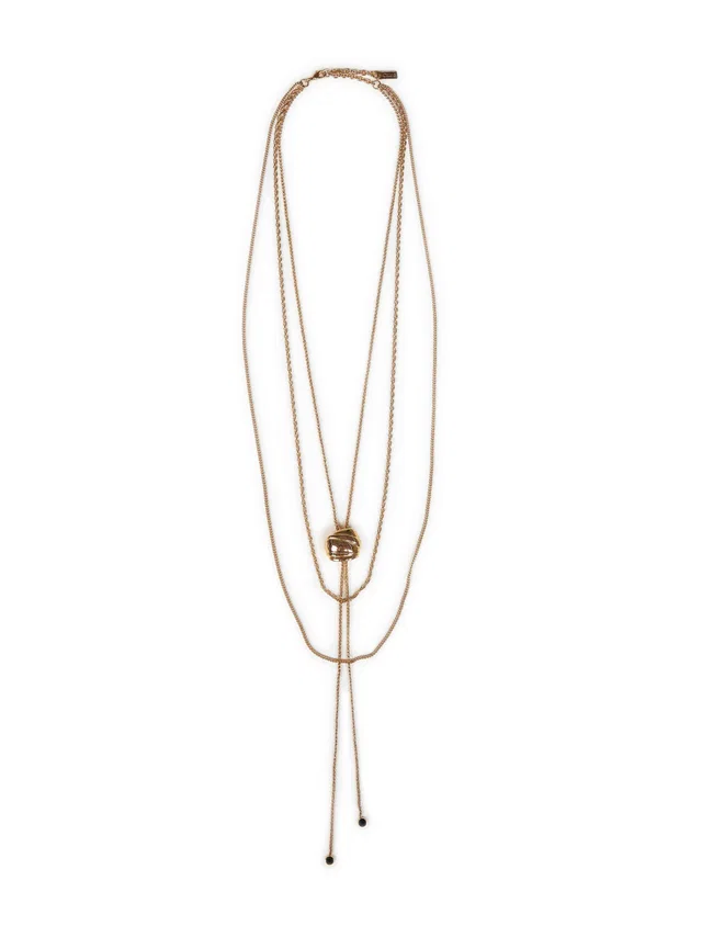 Chloé Layered Multi-Chain Necklace — Gold Brass Necklaces in Gold from HEWI