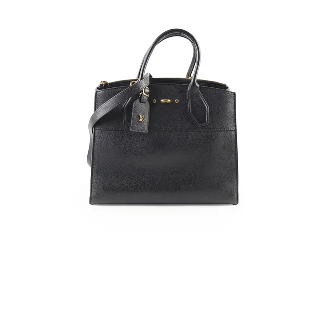 Louis Vuitton City Steamer MM Bag in Black Caviar leather from The Purse Affair