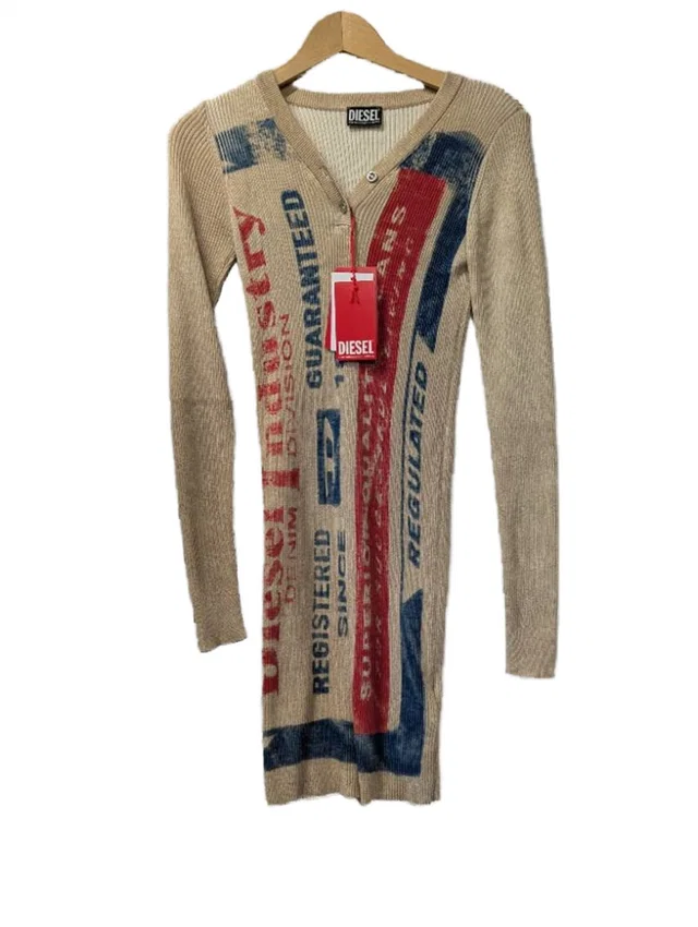 Diesel Designer Knit Dress NEW Beige Size: XS in Beige from Oxfam Online Shop