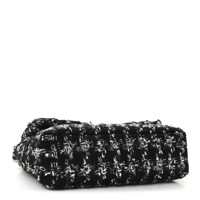Quilted Large Chanel 19 Flap Black Silver Ecru in Black Tweed from FASHIONPHILE, photo 4 of 11