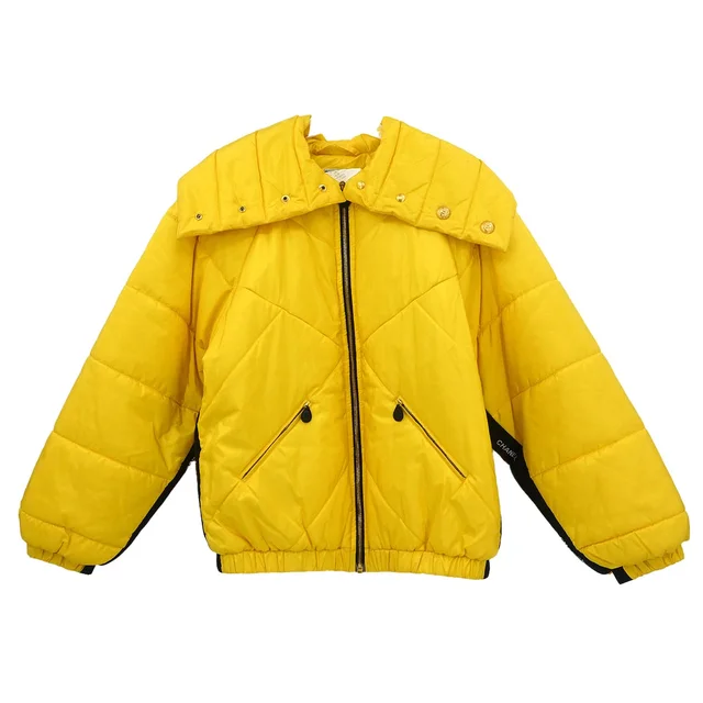 Chanel Zip Up Jacket Yellow 04541 #38 in Yellow Silk from AMORE Vintage Tokyo