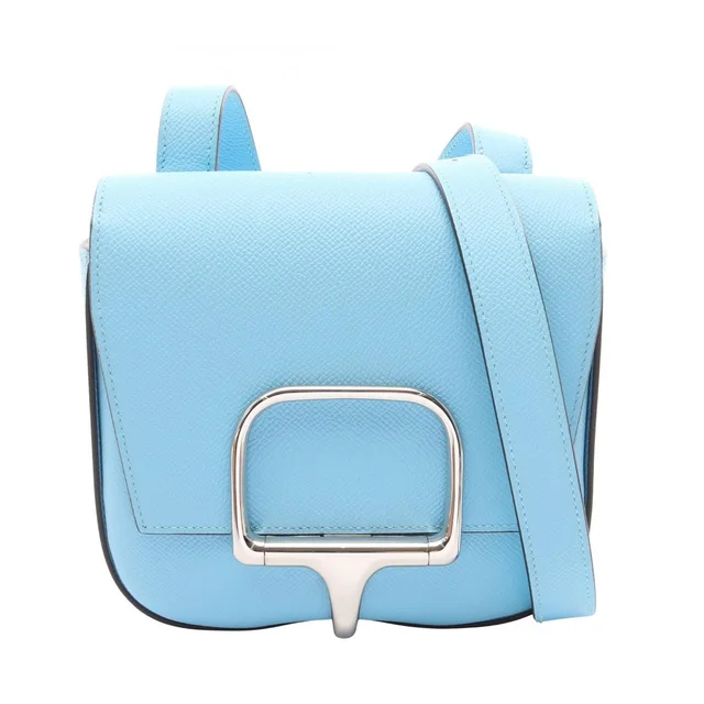 Hermès Shoulder Bag Della Cavalleria Mini Celeste in Epsom leather from The Reluxe