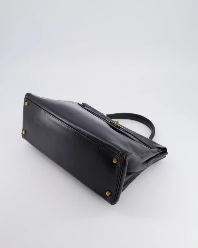 Hermès Vintage Kelly 32 Retourne Bag in Black Box leather from Sellier, photo 18 of 22