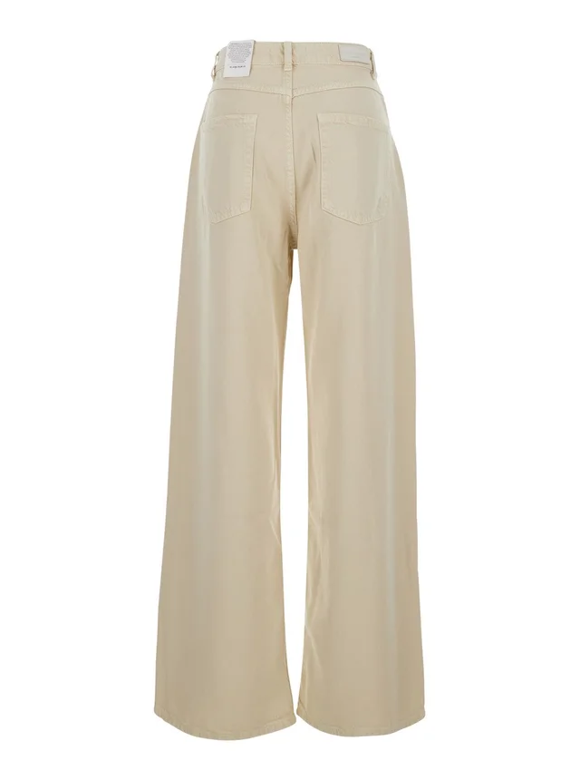 ICON DENIM WOMAN JEANS 'POP' with V-Pockets and Contrast Details in Beige Cotton for Women in Beige 75% Lyocell 25% Cotton, photo 4 of 6 from Gaudenzi Boutique