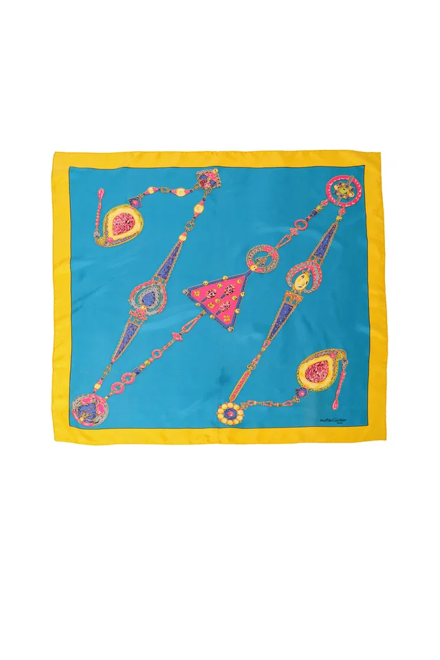 Cartier Jewel Paisley Chain Scarf in Silk from Recess LA