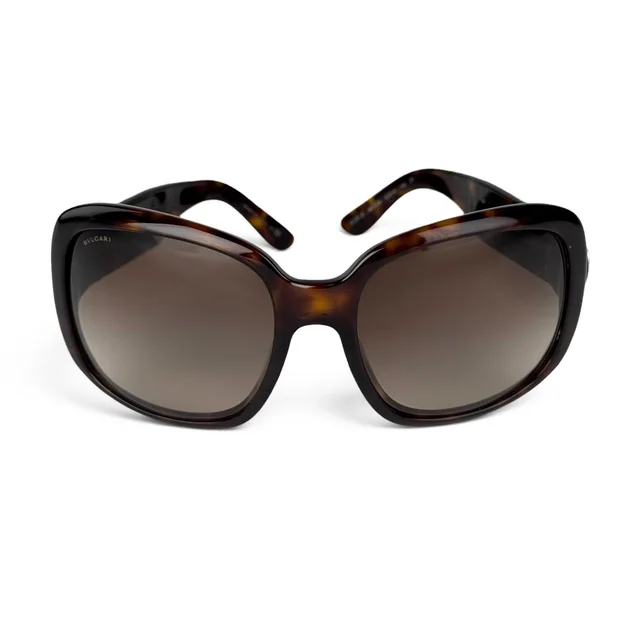 Bvlgari 8038-B Limited Edition Tortoise Acetate Crystal Embellished Sunglasses in Acetate from Designer Archives