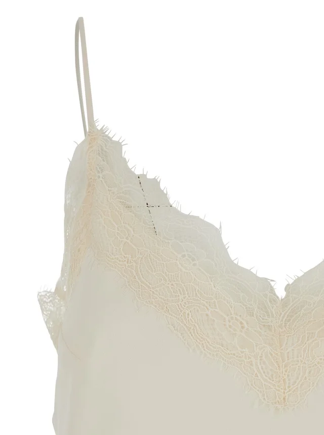 ROHE White 'Lace' Camisole with Lace Details - Viscose - Women in White, photo 6 of 6 from Gaudenzi Boutique