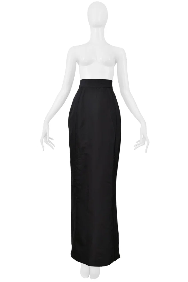 Vivienne Westwood Gold Label Couture Black Silk Evening Skirt 1997 in Black Silk from Resurrection Vintage