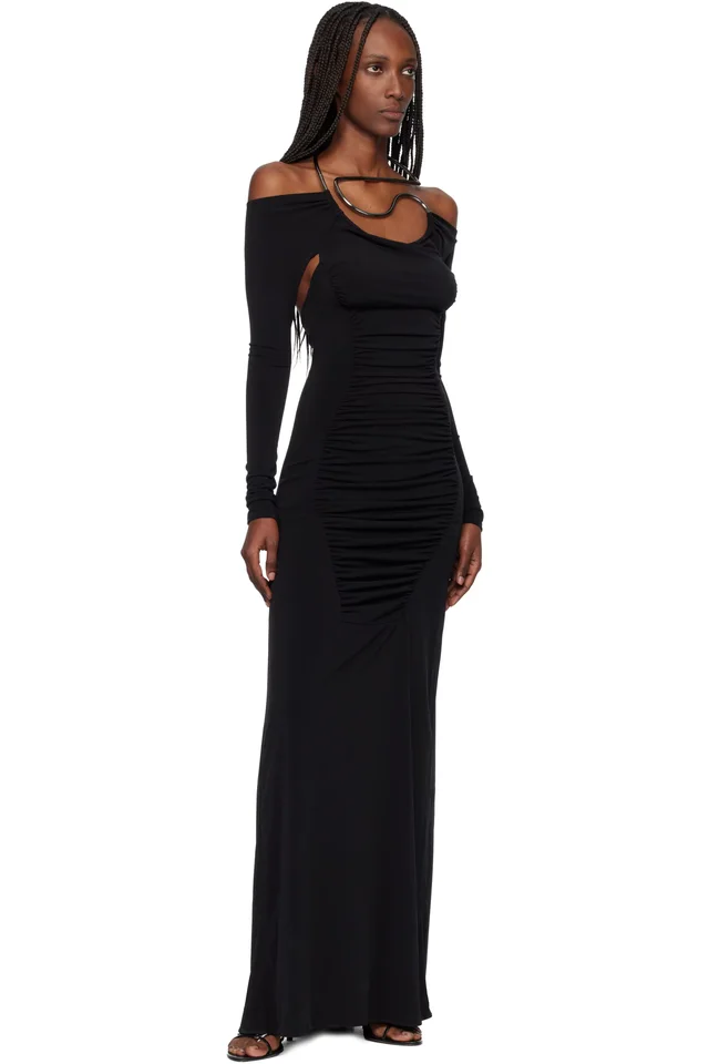 Coperni Black Cut-Out C-Logo Maxi Dress, photo 4 of 4 from SSENSE