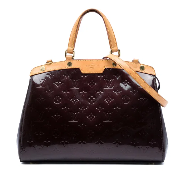 Purple Louis Vuitton Monogram Vernis Brea MM Satchel in Purple Leather from Designer Revival