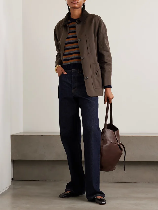 BLAZÉ MILANO Clelia corduroy-trimmed cotton-gabardine jacket in Brown, photo 2 of 2 from NET-A-PORTER (Canada)