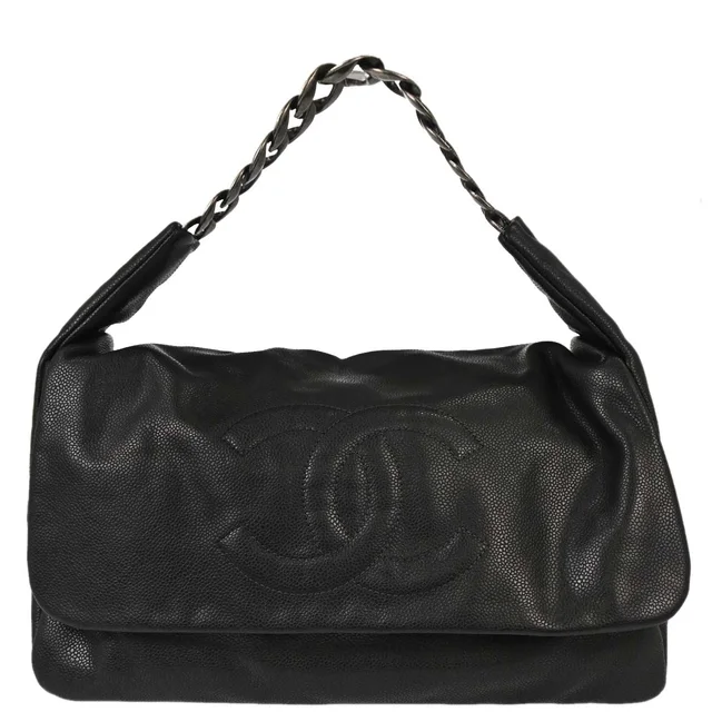 Chanel 2009-2010 Gray Caviar Skin Hobo Bag in Grey Caviar leather from AMORE Vintage Tokyo