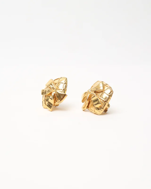 Chanel Ribbon Clip-on Earrings from A Retro Tale, photo 2 of 4