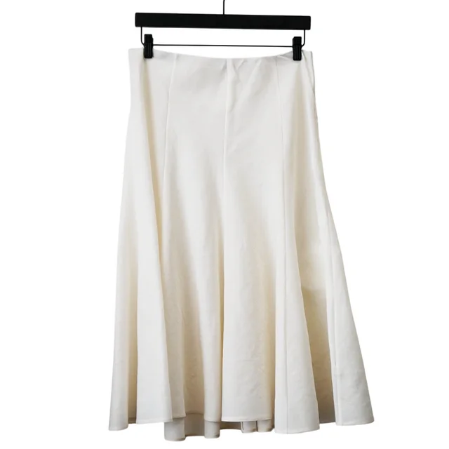 Khaite Lenno Natural Ivory Silk & Cotton Maxi Skirt in White Silk from Clotheshorse Anonymous