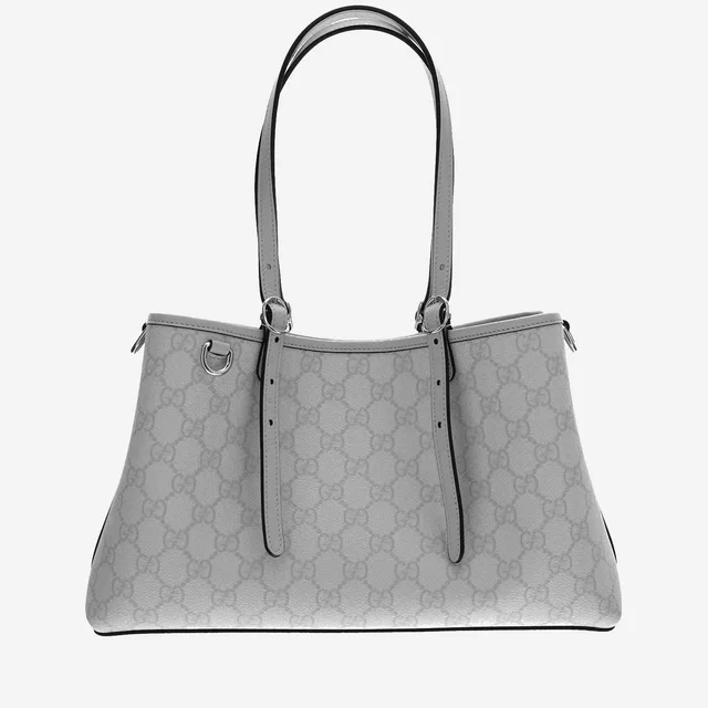 Gucci Gg-Monogram Coated Canvas Shoulder Bag — Gray Polyurethane in Grey Coated canvas from HEWI