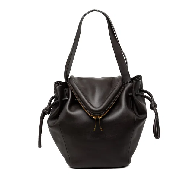Brown Bottega Veneta Large Leather Beak Tote in Brown Leather from Designer Revival