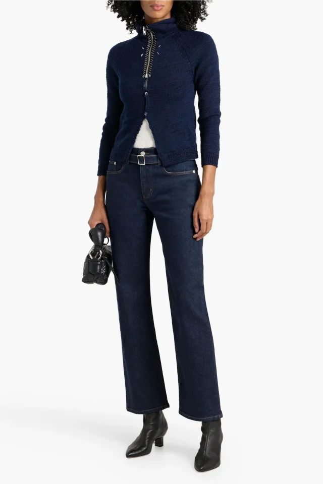 Proenza Schouler Ellsworth Belted High-Rise Straight-Leg Jeans in Dark denim, photo 2 of 4 from THE OUTNET