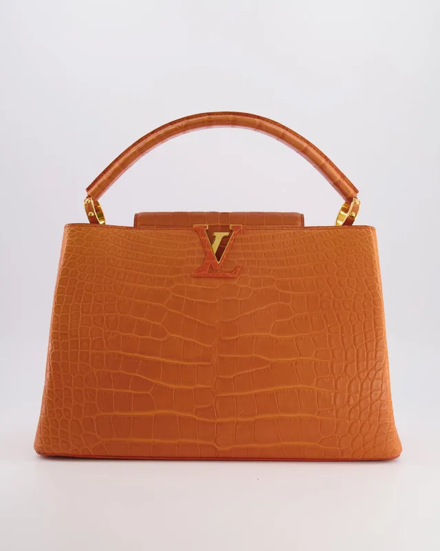 Louis Vuitton Mandarine Orange Capucines Large Bag in Orange Crocodile from Sellier