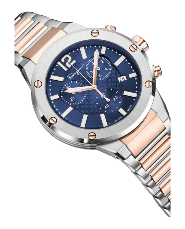Salvatore Ferragamo F-80 Chrono Bracelet Watch in multi, photo 3 of 4 from ShopSimon